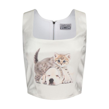 cat and dog cropped top