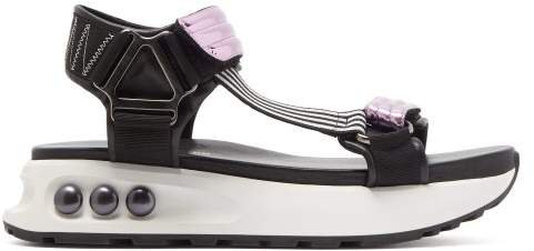 Nkp3 Faux Pearl Inlay Leather Flatform Sandals - Womens - Pink