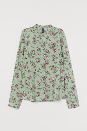 Camicia in viscosa - Verde chiaro/fiori - DONNA | H&M IT