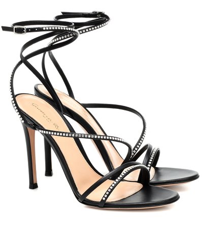 Gianvito Rossi - Embellished leather sandals | Mytheresa