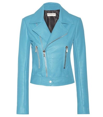 Bright Blue Leather Jacket