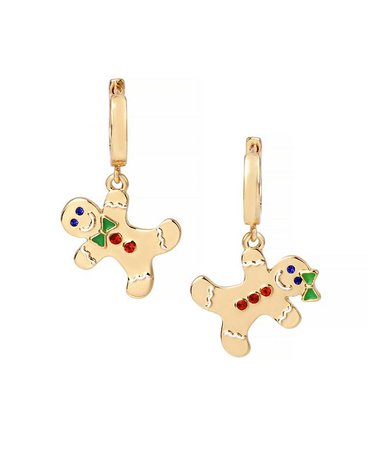 Betsey Johnson Gingerbread Huggie Earrings & Reviews - Earrings - Jewelry & Watches - Macy's