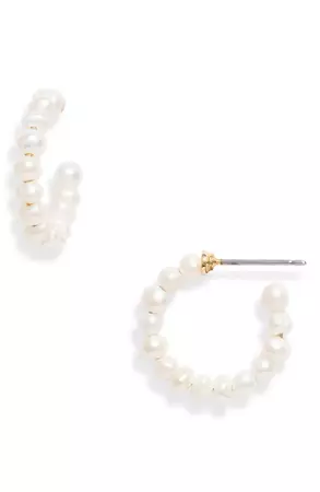 Lele Sadoughi Lele Saoughi Pearl Huggie Hoop Earrings | Nordstrom