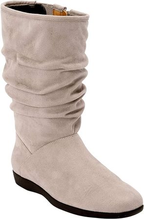 Amazon.com | Comfortview Wide Width Aneela Wide Calf Slouch Boot | Mid Calf | Women's Winter Shoes - 11 WW, Oyster Pearl Beige | Mid-Calf
