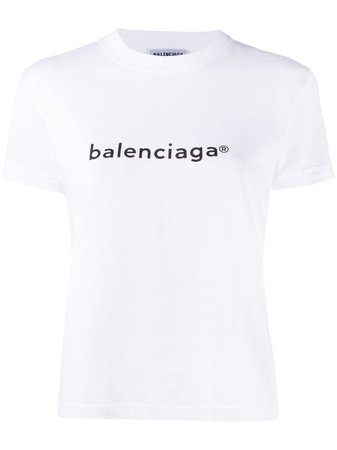 Shop Balenciaga logo-print T-shirt with Express Delivery - FARFETCH