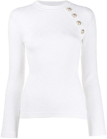 button-embellished knitted top