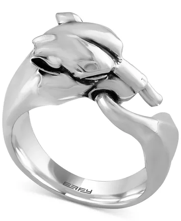 EFFY Collection Gento by EFFY® Men's Panther Head Ring in Sterling Silver