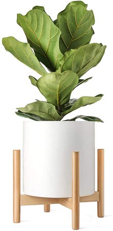 Amazon.com : Mkono Plant Stand Mid Century Wood Flower Pot Holder (Plant Pot NOT Included) Modern Potted Stand Indoor Display Rack Rustic Decor, Up to 14 Inch Planter, Natural : Garden & Outdoor