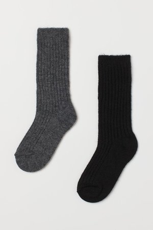 Упаковка 2 пары носков - Черный/Темно-серый - Женщины | H&M RU