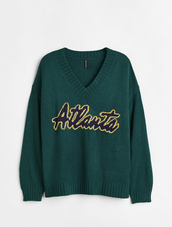 Atlanta green crewneck sweater graphic