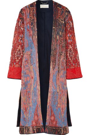 Chloé | Oversized silk-blend jacquard coat | NET-A-PORTER.COM