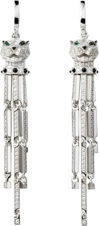CRN8045900 - Panthère de Cartier earrings - White gold, diamonds, emeralds, onyx - Cartier
