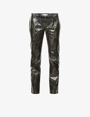 MIAOU - Rex regular-fit low-rise straight vegan-leather trousers | Selfridges.com