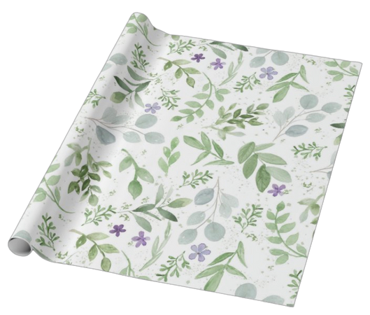 Feminine Wrapping Paper greenery & lavender