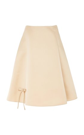 Prada Bow-Detailed Silk-Satin Skirt
