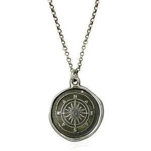 compass wax seal sailor necklace