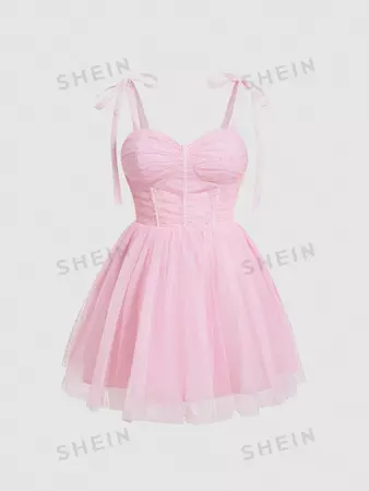 Plus Pink Mesh Dress