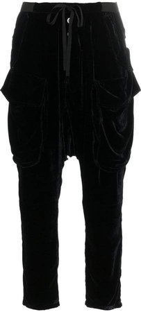 Unravel Project velvet drop-crotch trousers