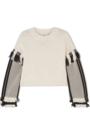 3.1 Phillip Lim | Cropped fringed cotton-blend sweater | NET-A-PORTER.COM