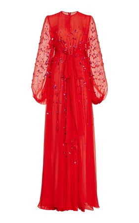 Emebellished Chiffon Gown By Monique Lhuillier | Moda Operandi