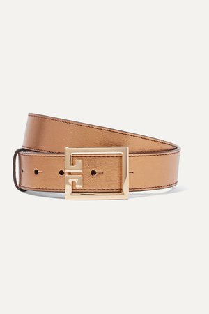 GIVENCHY Metallic textured-leather belt
