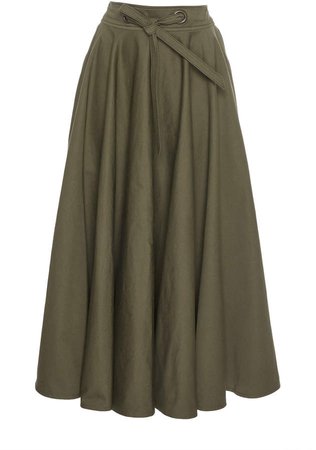 Belted Cotton Circle Skirt
