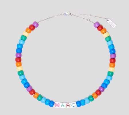 the toy blocks beaded necklace in multi, marc jacobs