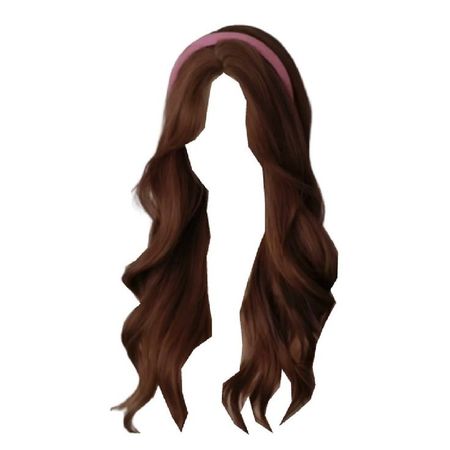 long wavy curled red brown hair pink headband hairstyle