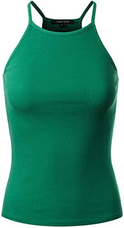 Instar Mode Women's Basic High Neck Ribbed Tank Top at Amazon Women’s Clothing store