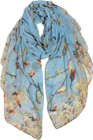 GERINLY Scarfs for Women Lightweight Birds Florals Scarves for Winter Outfits Accessories Head Wear Shawl at Amazon Women’s Clothing store