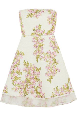 Giambattista Valli | Organza-trimmed floral-print tweed mini dress | NET-A-PORTER.COM