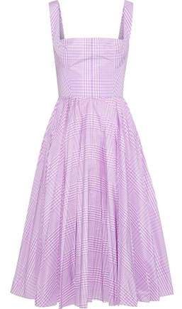 Pleated Gingham Shell Dress