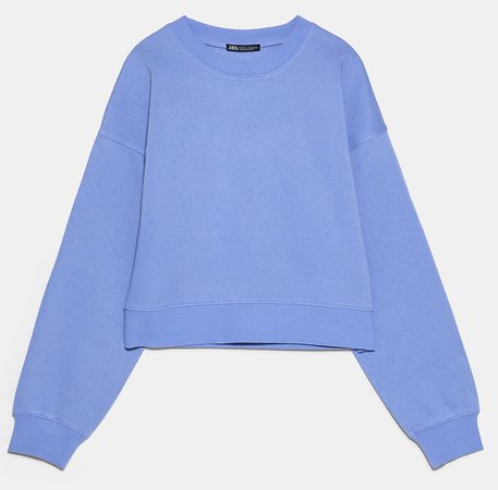 Zara blue cropped sweatshirt