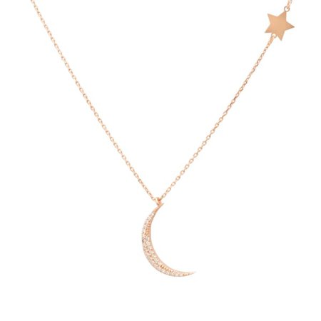 Astrid Moon Star Necklace Rosegold | LATELITA | Wolf & Badger
