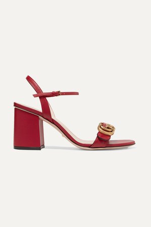 Red Marmont logo-embellished leather sandals | Gucci | NET-A-PORTER