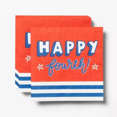 20ct 4th Of July Happy Fourth Lunch Napkin - Sun Squad™ : Target