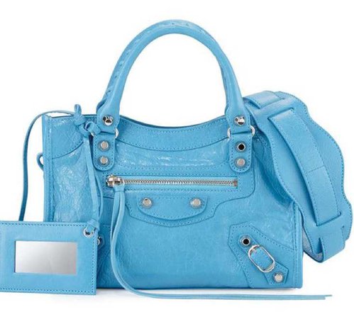 Balenciaga Classic Nickel City Bag in Blue