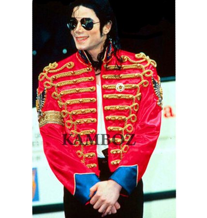 Michael Jackson Red Retro England Military Jacket | Kamboz.com