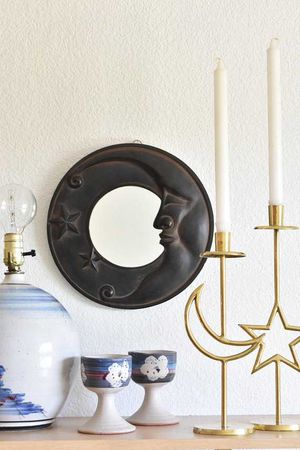 RESERVED // solid brass celestial moon and star candlestick
