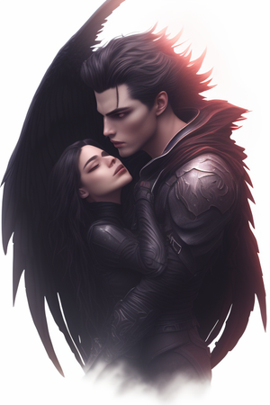 Fallen Angel Holding Girl