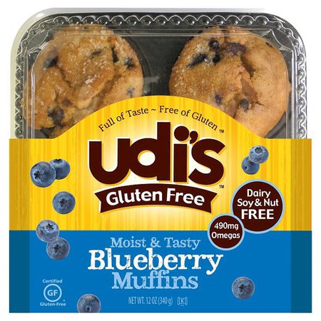 Udi's Gluten Free Blueberry Frozen Muffins - 12oz /4ct : Target