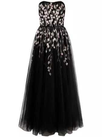 Dina Melwani bustier-style Tulle Dress - Farfetch