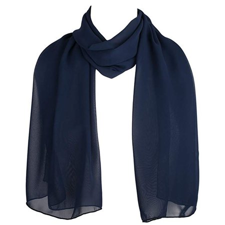 HatToSocks Chiffon Sheer Neck Scarf for Women - Navy Blue: Amazon.co.uk: Clothing