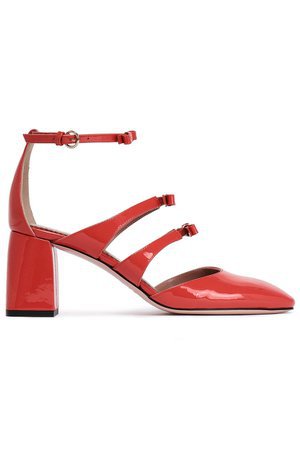 9 red (v) Papaya Bow-embellished color-block patent-leather pumps | Sale up to 70% off | THE OUTNET | RED(V) | THE OUTNET | ShopLook