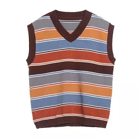 Prep School Striped Knit Vest | AESTHETIC OUTFITS – Boogzel Clothing