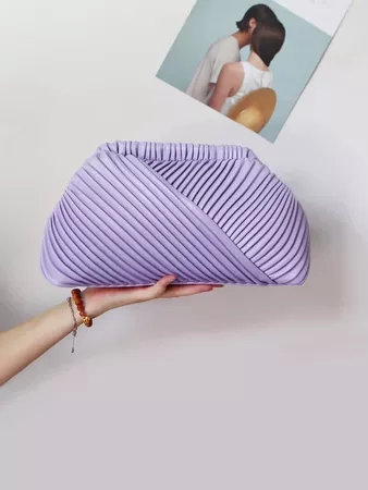 Pleated Detail Clutch Bag