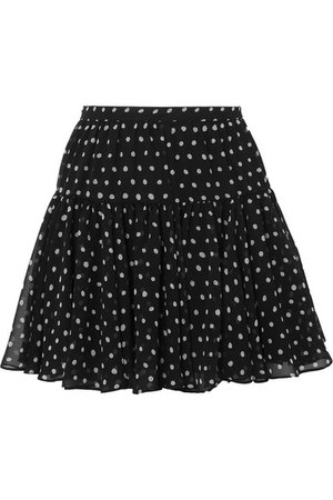 SAINT LAURENT | Polka-dot silk-georgette mini skirt | NET-A-PORTER.COM