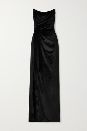 Marchesa Notte | Strapless velvet gown | NET-A-PORTER.COM