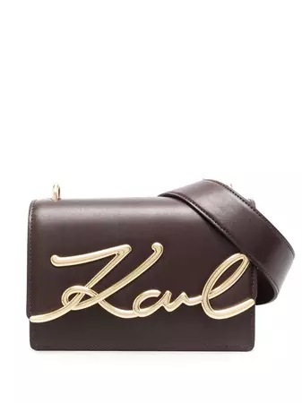 Karl Lagerfeld K/Signature Leather Shoulder Bag - Farfetch