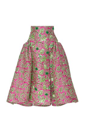 Tropical Jacquard Embroidered Skirt by DELPOZO | Moda Operandi